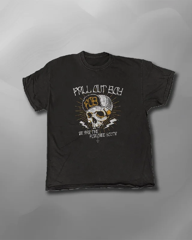 Fall Out Boy - Poisoned Youth Vintage Wash T-Shirt-- Jersey Fabric Tulle Fabric Batik Fabric Fall Out Boy - Poisoned Youth Vintage Wash T-Shirt-- Jersey Fabric Tulle Fabric Batik Fabric