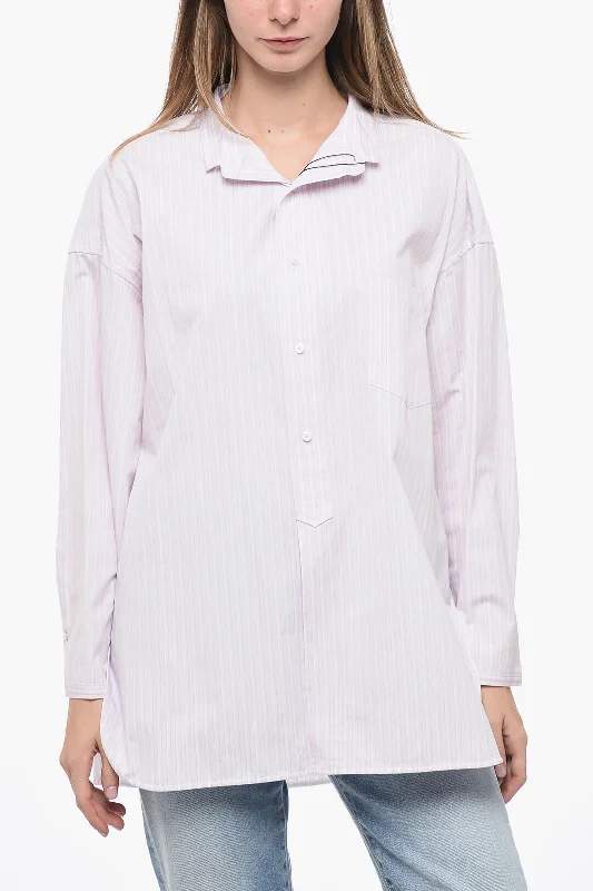 Ticca Popeline Flared Shirt with Asymmetric Hem 42 Italian size-- Hooded Caped Shawl Collar Ticca Popeline Flared Shirt with Asymmetric Hem 42 Italian size-- Hooded Caped Shawl Collar