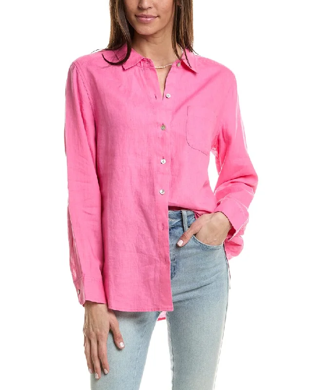 Tommy Bahama Coastalina Relaxed Linen Shirt-- Mesh Blend Leather Blend Suede Blend