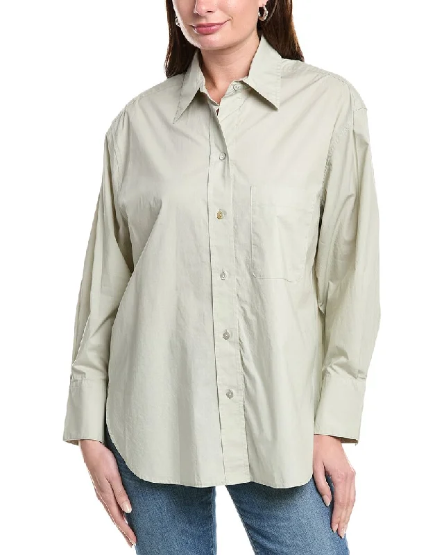 Vince Relaxed Shirt-- Ribbed T-Shirt High Neck Heavyweight