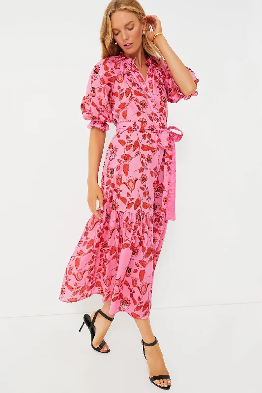 Red and Pink Floral Saratoga Cotton Dress Tunics Bestseller popular
