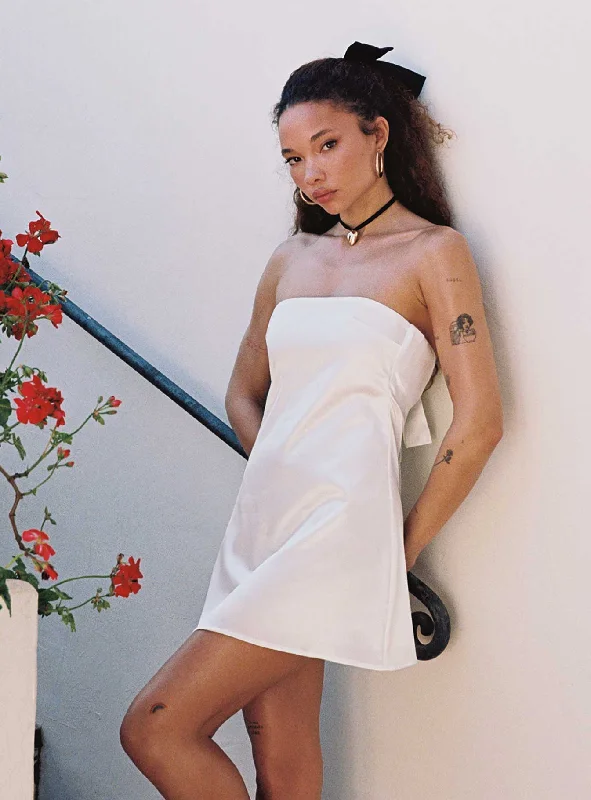 Shaya Strapless Mini Dress White A-Line Day Work