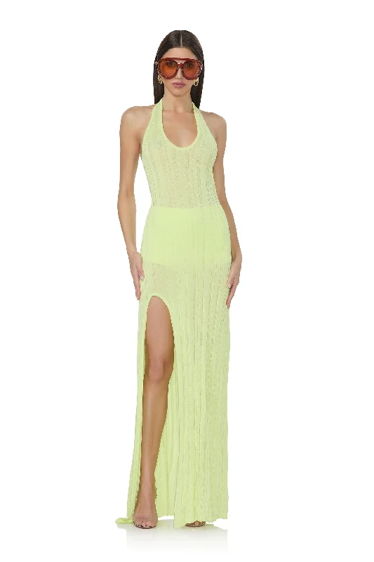 Medina Sweater Dress - Sunny Lime empire Waist empire