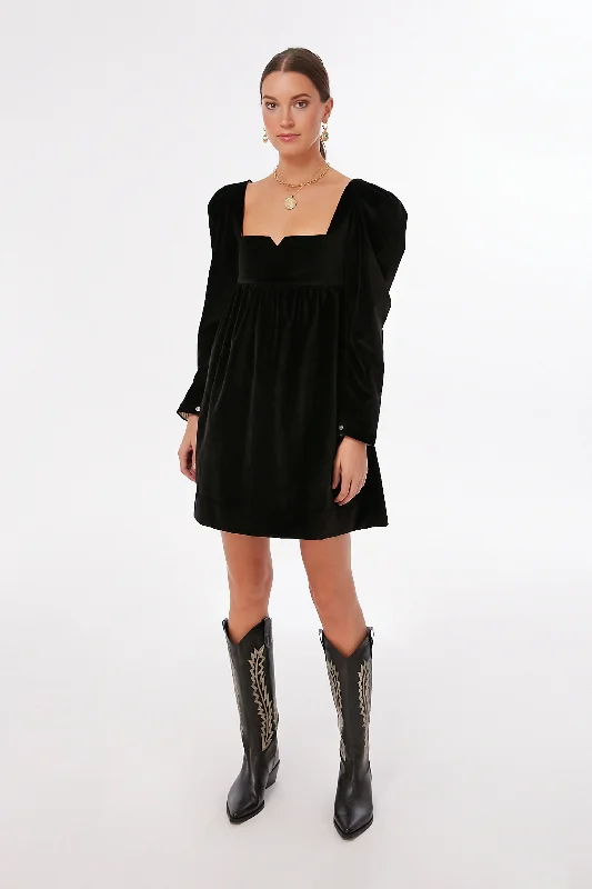 Eva Onyx Velvet Dress Tunics Trendy modern