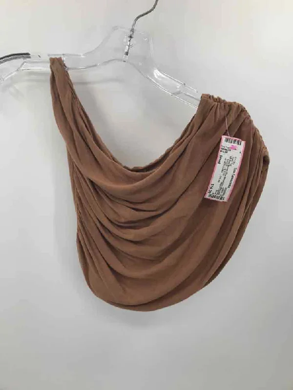 Pre-Owned FP One Brown Size Small One Shoulder Tank Top sleep tank top
