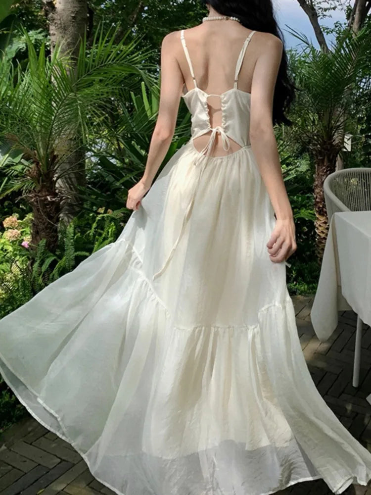 Advbridge Fashion Elegant Casual Women Summer Dress Spaghetti Strap Vintage A-Line Solid Chic Party Dresses Female Clothes Long Robe Boat Neckline Classic Advbridge Fashion Elegant Casual Women Summer Dress Spaghetti Strap Vintage A-Line Solid Chic Party Dresses Female Clothes Long Robe Boat Neckline Classic