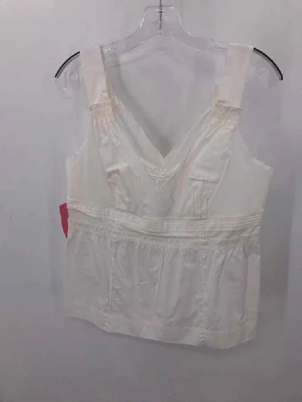 Pre-Owned Ann Taylor White Size 10 Tank Top rhinestone tank top