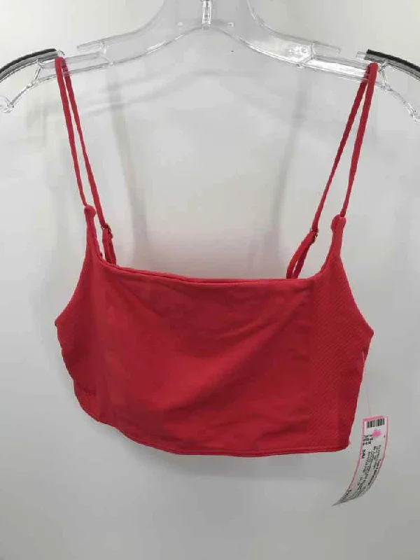 Pre-Owned By Anthropologie Red Size S/M Cropped Tank Top fitted tank top