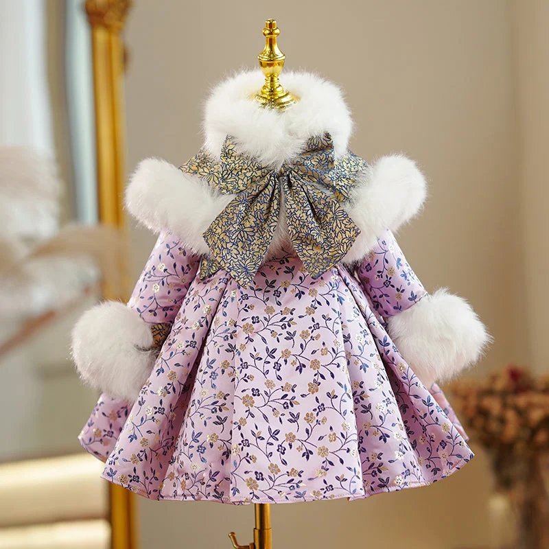 Baby Girl Party Dress Toddler Winter Plush Floral Long Sleeve Princess Dress Tunics Stylish modern Baby Girl Party Dress Toddler Winter Plush Floral Long Sleeve Princess Dress Tunics Stylish modern