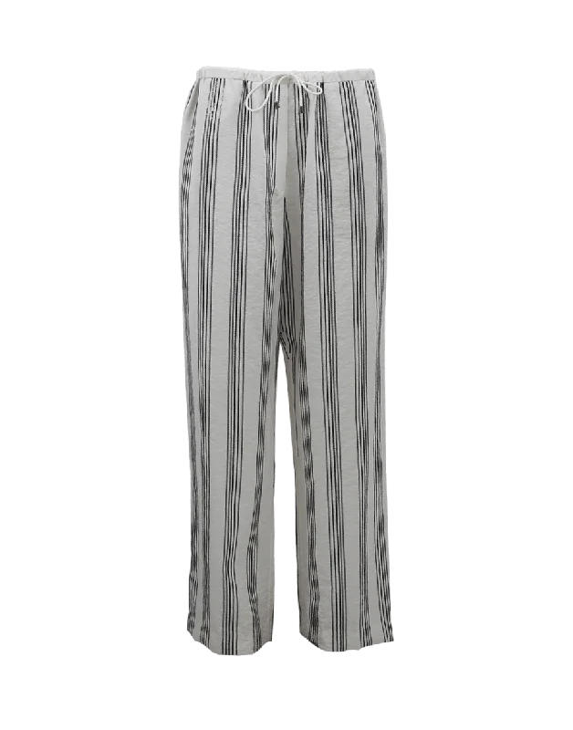 Linen Drawstring Pants Slim-Fit Khaki Pants