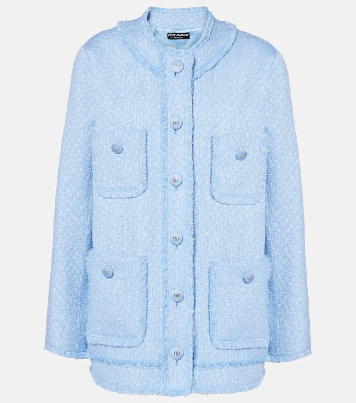 Dolce&Gabbana Raschel wool-blend tweed jacket Appliqued Jacket Beaded Jacket Sequined Jacket Dolce&Gabbana Raschel wool-blend tweed jacket Appliqued Jacket Beaded Jacket Sequined Jacket