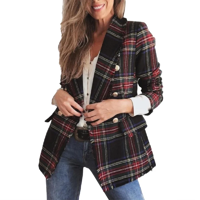 Plaid Women Blazer Coat Retro Button Lattice Jacket Blazer Female Casual Coats Green Red chaqueta mujer пиджак женский Chenille Jacket Brocade Jacket Lace Jacket Plaid Women Blazer Coat Retro Button Lattice Jacket Blazer Female Casual Coats Green Red chaqueta mujer пиджак женский Chenille Jacket Brocade Jacket Lace Jacket