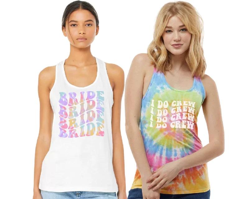 Bachelorette Party Tie Dye Tank Tops, Bride, I Do Crew, Retro Graphic, Gifts for Her, Bridal Party vintage tank top Bachelorette Party Tie Dye Tank Tops, Bride, I Do Crew, Retro Graphic, Gifts for Her, Bridal Party vintage tank top