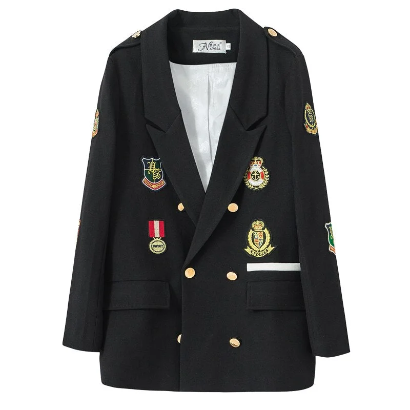 2022 Spring Paragraph Badge Long Sleeve Suit Female Plus Size Loose Casual Women Blazers Suit Jacket Female Long Z271 Fleece Jacket Down Jacket Feather Jacket 2022 Spring Paragraph Badge Long Sleeve Suit Female Plus Size Loose Casual Women Blazers Suit Jacket Female Long Z271 Fleece Jacket Down Jacket Feather Jacket