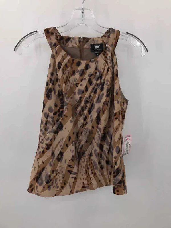 Pre-Owned W by Worth Tan Size 6 Tank Top charcoal tank top