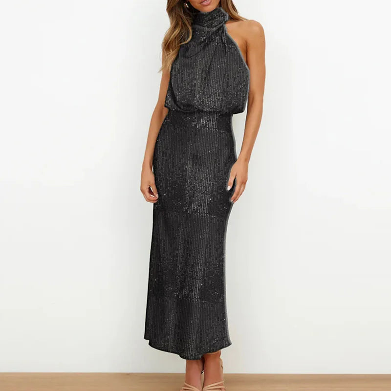 Advbridge Elegant Halter Slim Club Party Dress Women Sexy Sleeveless Solid Bodycon Long Dress Luxury Glitter Sequins Waisted Party Dress Tunics Evening elegant Advbridge Elegant Halter Slim Club Party Dress Women Sexy Sleeveless Solid Bodycon Long Dress Luxury Glitter Sequins Waisted Party Dress Tunics Evening elegant