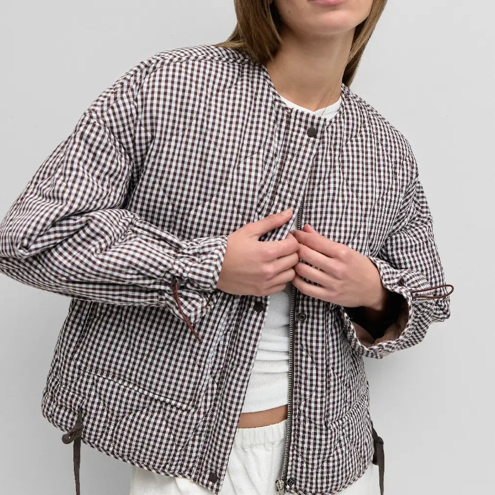 The Rochelle Quilted Gingham Jacket Wool Jacket Cashmere Jacket Tweed Jacket