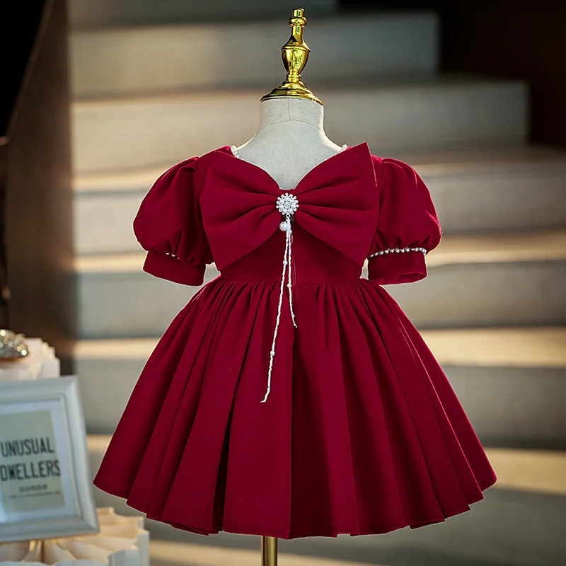 Baby Girls Christmas Birthday Party Dress Red Puffy Princess Dress Tunics Stylish elegant Baby Girls Christmas Birthday Party Dress Red Puffy Princess Dress Tunics Stylish elegant