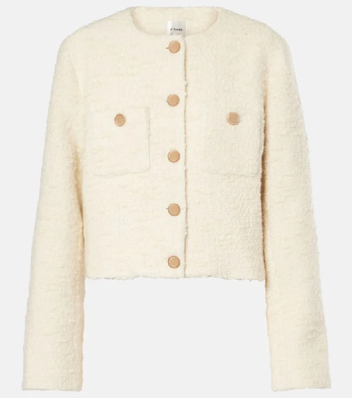 Frame Cropped cotton and wool jacket Rayon Jacket Velvet Jacket Corduroy Jacket