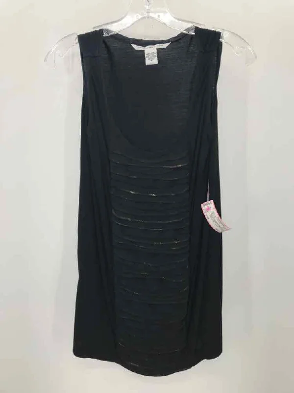Pre-Owned Diane Von Furstenberg Black Size Small Tank Top low neck tank
