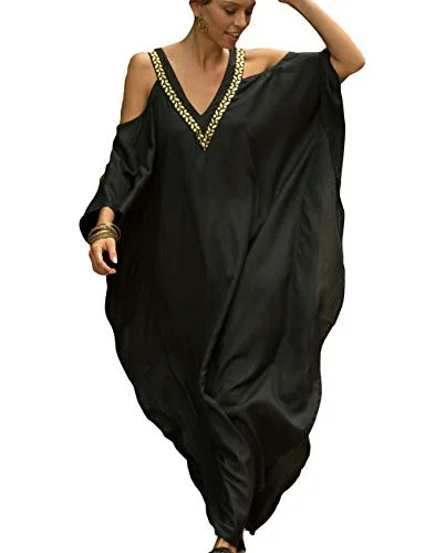 V Neck Plus Size Cover Up for Swimsuit Classic One-Piece