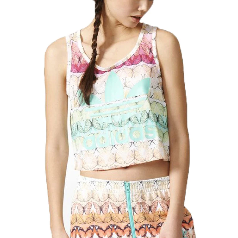 Adidas Originals Borbofresh Women's Loose Crop Tank Top Multicolor striped tank top