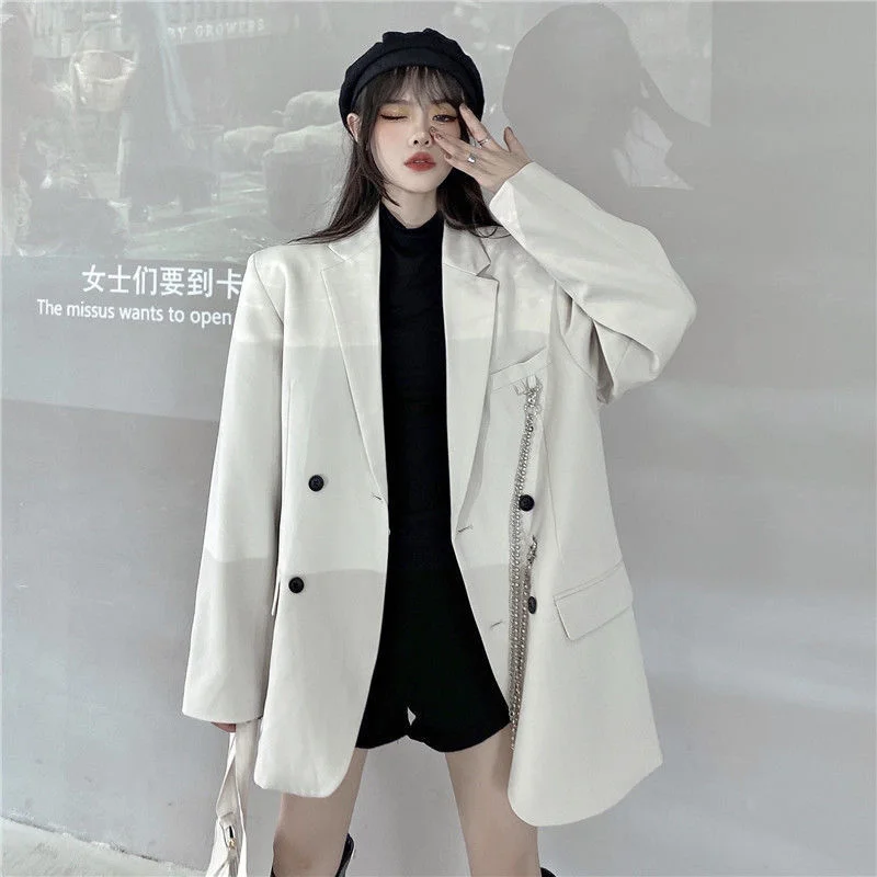 Autumn 2022 Korean loose and slim long sleeve British style Blazer Jacket Women's casual suit top fashion Denim Jacket Leather Jacket Suede Jacket Autumn 2022 Korean loose and slim long sleeve British style Blazer Jacket Women's casual suit top fashion Denim Jacket Leather Jacket Suede Jacket