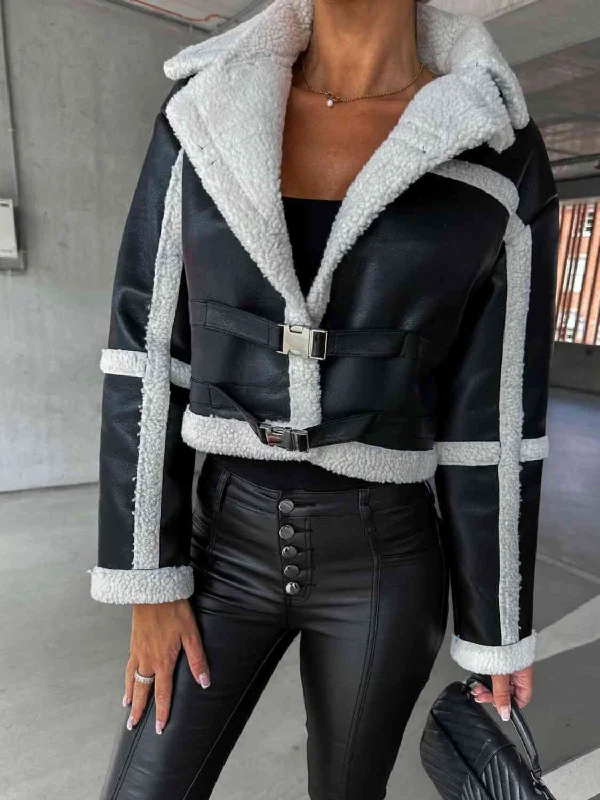 Sophisticated and Stylish: Collared Buckle Detail Jacket for Women Cotton Jacket Linen Jacket Terry Jacket Sophisticated and Stylish: Collared Buckle Detail Jacket for Women Cotton Jacket Linen Jacket Terry Jacket