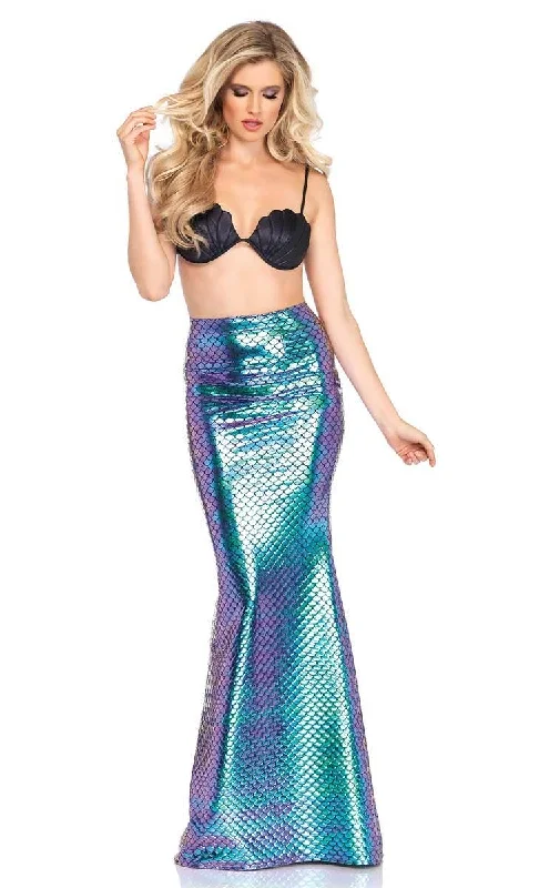 Iridescent Womens Blue and Purple Mermaid Costume Skirt denim skirt stylish