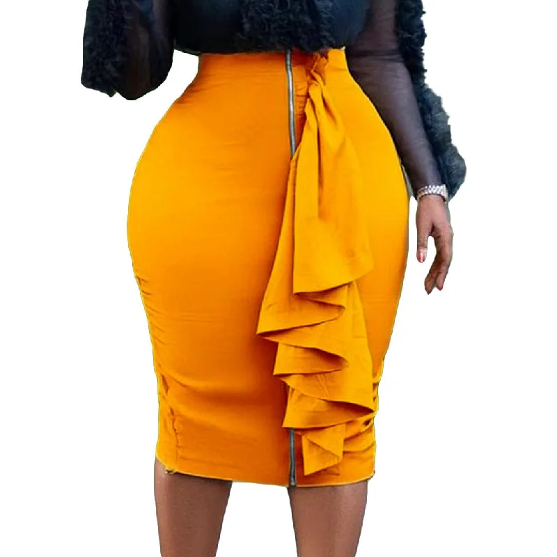 C1102ME68 High Quality Office Solid Color Ruffles Spliced Bodycon Skirt Women Sehe Fashion patchwork skirt art C1102ME68 High Quality Office Solid Color Ruffles Spliced Bodycon Skirt Women Sehe Fashion patchwork skirt art